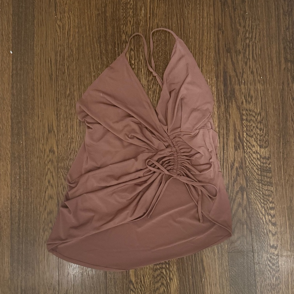 Free People Mauve Ruched Tank Top